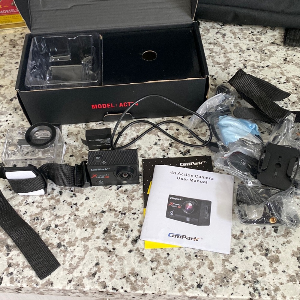 CamPark 4K Action Camera with accessories